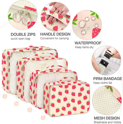8 Set Packing Cubes for Suitcases, Packing Cube with Shoe, Cosmetics, Clothing, and Accessories Bags Packing Cubes for Travel Luggage Organizer(Leopard)