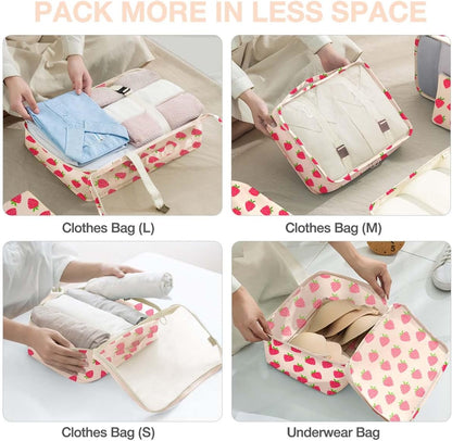 8 Set Packing Cubes for Suitcases, Packing Cube with Shoe, Cosmetics, Clothing, and Accessories Bags Packing Cubes for Travel Luggage Organizer(Leopard)