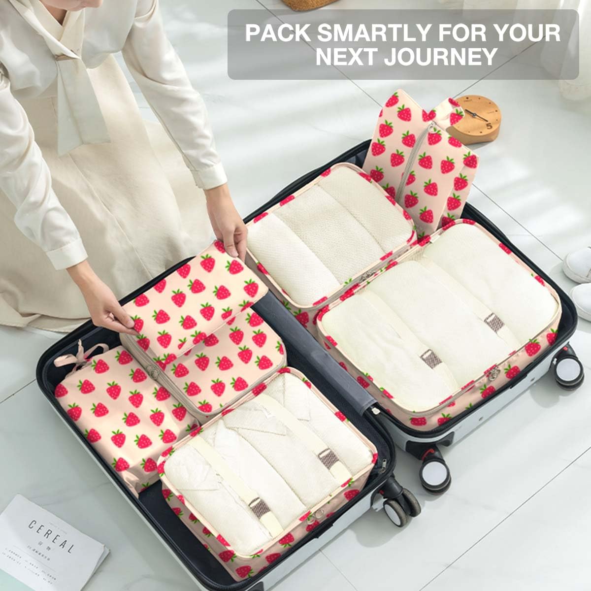 8 Set Packing Cubes for Suitcases, Packing Cube with Shoe, Cosmetics, Clothing, and Accessories Bags Packing Cubes for Travel Luggage Organizer(Leopard)