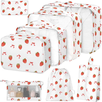 8 Set Packing Cubes for Suitcases, Packing Cube with Shoe, Cosmetics, Clothing, and Accessories Bags Packing Cubes for Travel Luggage Organizer(Leopard)