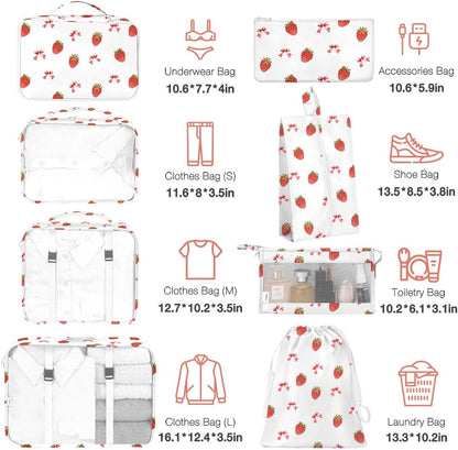 8 Set Packing Cubes for Suitcases, Packing Cube with Shoe, Cosmetics, Clothing, and Accessories Bags Packing Cubes for Travel Luggage Organizer(Leopard)