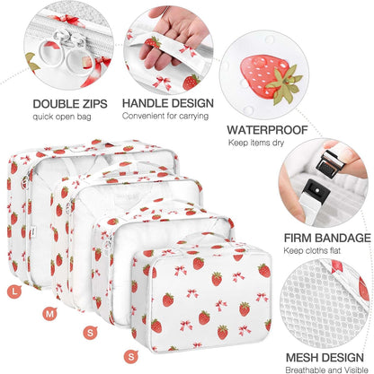 8 Set Packing Cubes for Suitcases, Packing Cube with Shoe, Cosmetics, Clothing, and Accessories Bags Packing Cubes for Travel Luggage Organizer(Leopard)