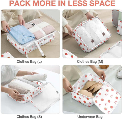 8 Set Packing Cubes for Suitcases, Packing Cube with Shoe, Cosmetics, Clothing, and Accessories Bags Packing Cubes for Travel Luggage Organizer(Leopard)