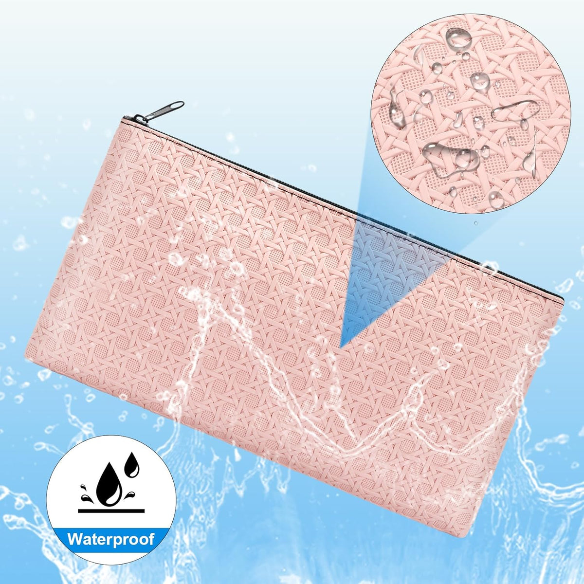 2pack Money Bag, Cash Zipper Pouch, Bank Bags, Cash Wallet, Cosmetic Receipts Coins Small Tools Organizing Storage Bag