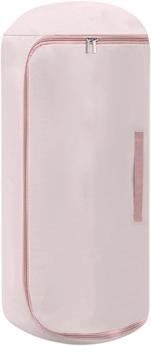 Ultra Space Saving Roll up Self Compression Organizer, Foldable Cylindrical Bag for Bedding Travel Storage Holds Quilt Garments Blankets Blanket Bag,Compact Design (Pink, Small)