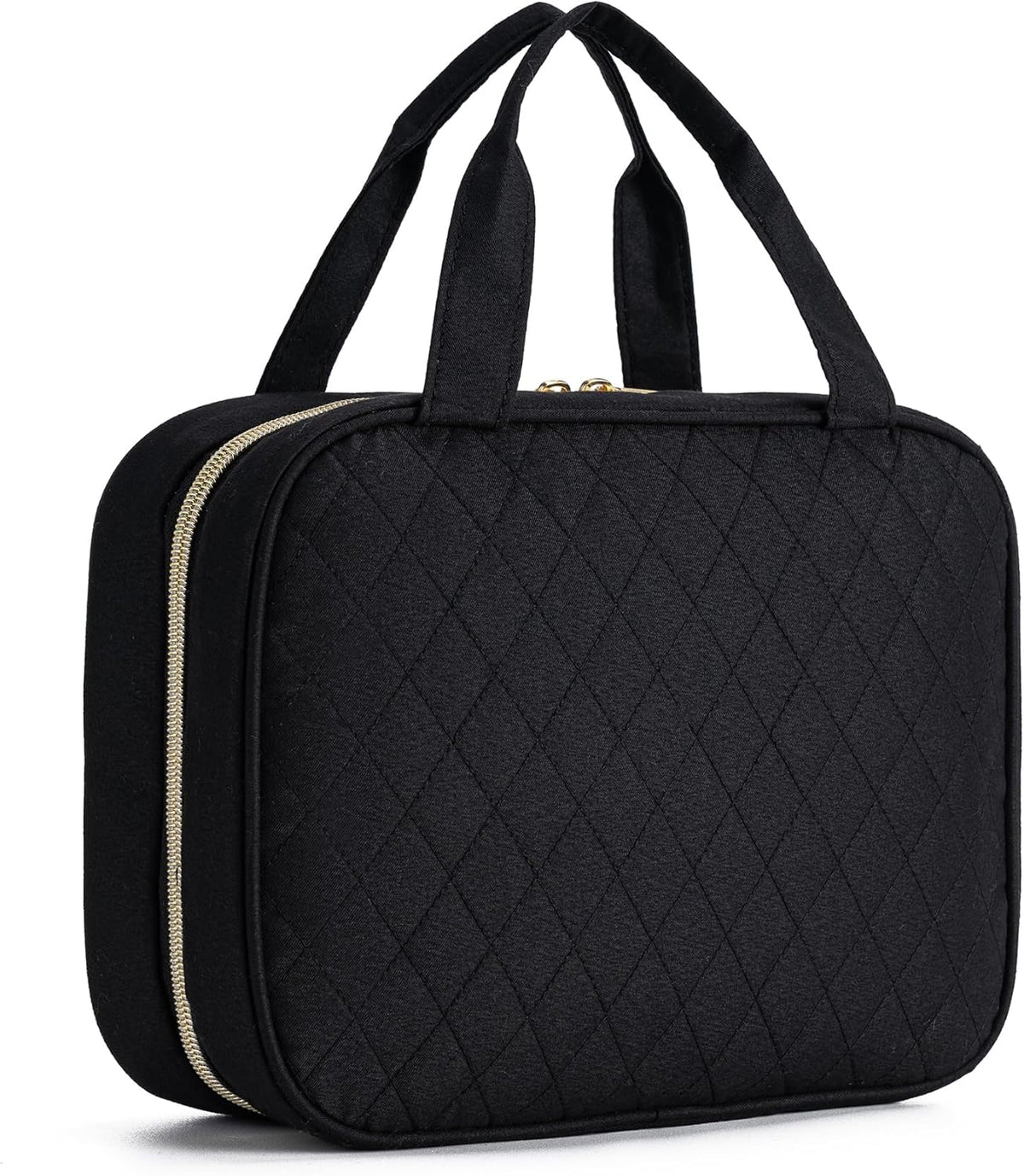 Travel Toiletry Bag - Hanging Toiletry Bag for Women, Waterproof Makeup Cosmetic Bag Travel Organizer for Accessories, Shampoo, Full-size Container, Toiletries (Black)
