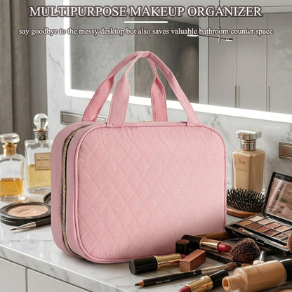 Travel Toiletry Bag - Hanging Toiletry Bag for Women, Waterproof Makeup Cosmetic Bag Travel Organizer for Accessories, Shampoo, Full-size Container, Toiletries (Black)