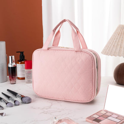 Travel Toiletry Bag - Hanging Toiletry Bag for Women, Waterproof Makeup Cosmetic Bag Travel Organizer for Accessories, Shampoo, Full-size Container, Toiletries (Black)