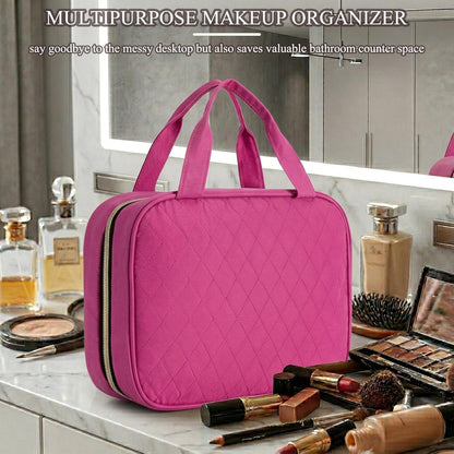 Travel Toiletry Bag - Hanging Toiletry Bag for Women, Waterproof Makeup Cosmetic Bag Travel Organizer for Accessories, Shampoo, Full-size Container, Toiletries (Black)
