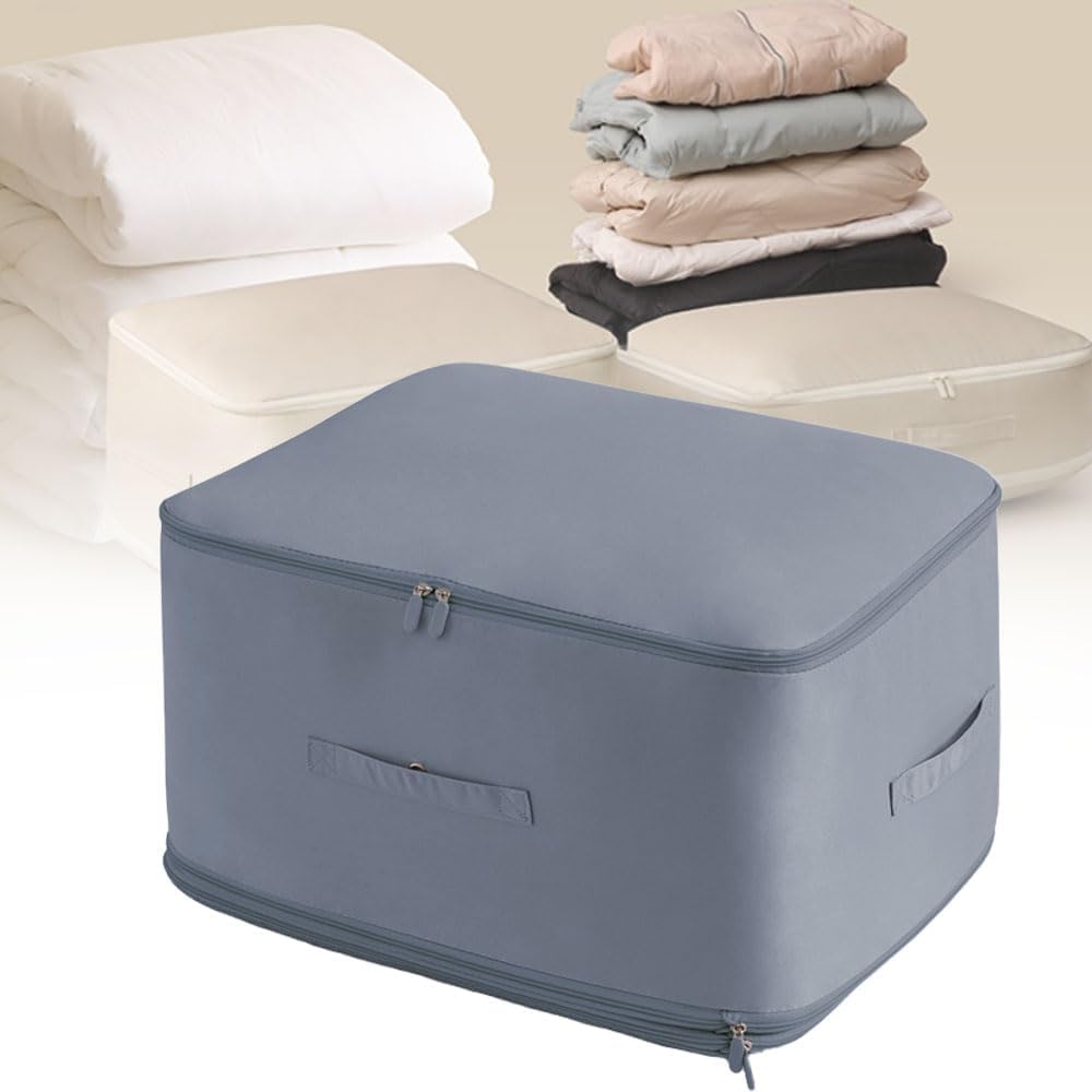 Ultra Space Saving Self Compression Organizer, 2024 New Self Compression Moving Organizer Bags Heavy Duty Moving Bags, Space Saving Self Compression Organizer for Comforters (Grey, Large)