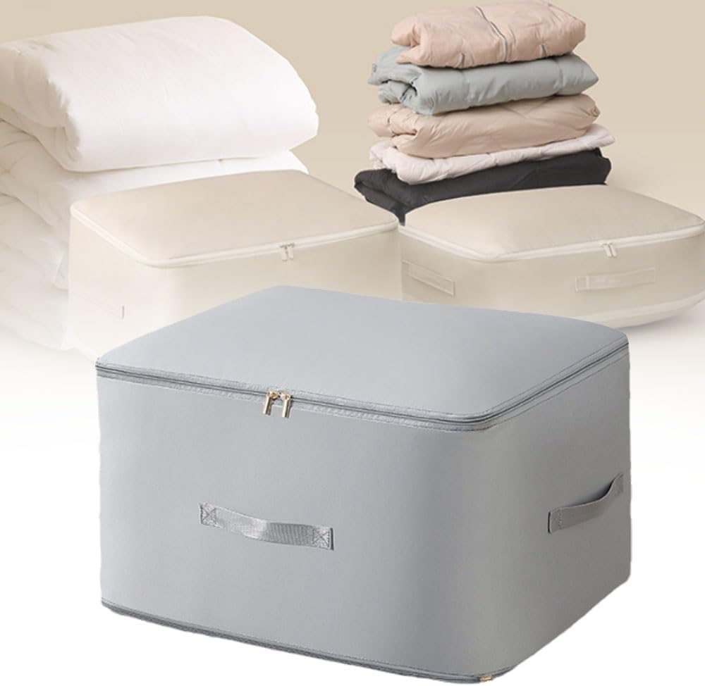 Ultra Space Saving Self Compression Organizer, 2024 New Self Compression Moving Organizer Bags Heavy Duty Moving Bags, Space Saving Self Compression Organizer for Comforters (Grey, Large)