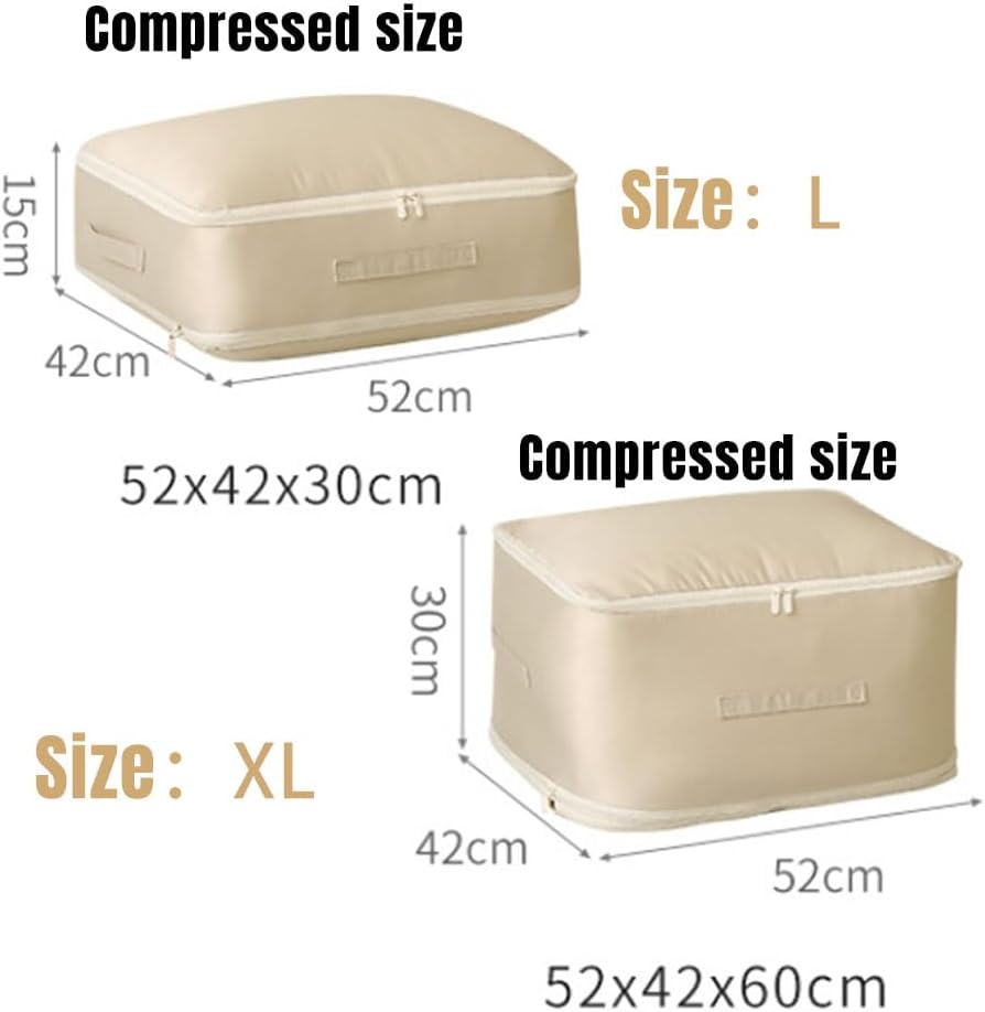 Ultra Space Saving Self Compression Organizer, 2024 New Self Compression Moving Organizer Bags Heavy Duty Moving Bags, Space Saving Self Compression Organizer for Comforters (Grey, Large)
