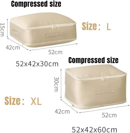 Ultra Space Saving Self Compression Organizer, 2024 New Self Compression Moving Organizer Bags Heavy Duty Moving Bags, Space Saving Self Compression Organizer for Comforters (Grey, Large)
