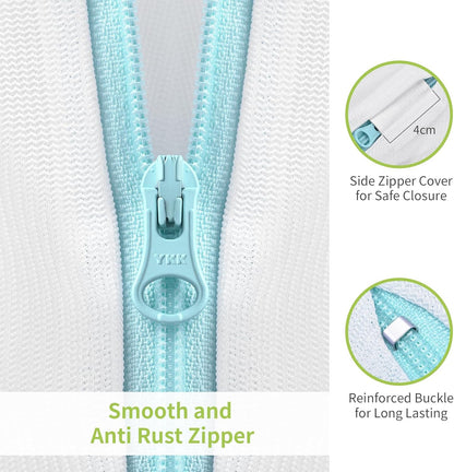 2Pcs Small Mesh Laundry Bags 10x12 Inch, Don't Drying, White | Delicates Lingerie Bags Mesh Wash Bags Hanging Laundry Bag Sock Bra Underwear Storage, Melting 140-176℉