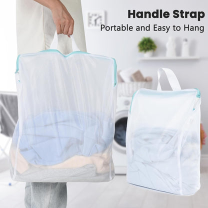 2Pcs Small Mesh Laundry Bags 10x12 Inch, Don't Drying, White | Delicates Lingerie Bags Mesh Wash Bags Hanging Laundry Bag Sock Bra Underwear Storage, Melting 140-176℉