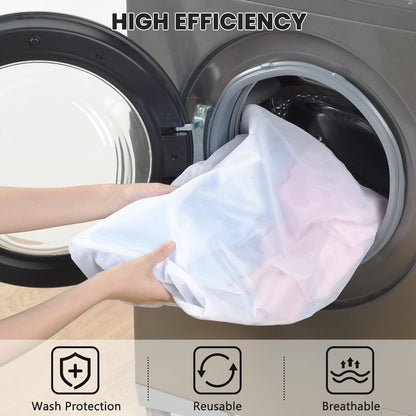 2Pcs Small Mesh Laundry Bags 10x12 Inch, Don't Drying, White | Delicates Lingerie Bags Mesh Wash Bags Hanging Laundry Bag Sock Bra Underwear Storage, Melting 140-176℉