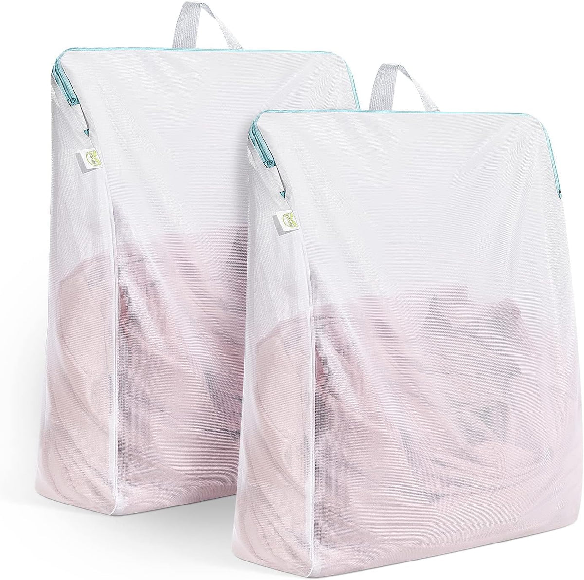 2Pcs Small Mesh Laundry Bags 10x12 Inch, Don't Drying, White | Delicates Lingerie Bags Mesh Wash Bags Hanging Laundry Bag Sock Bra Underwear Storage, Melting 140-176℉