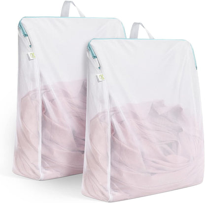 2Pcs Small Mesh Laundry Bags 10x12 Inch, Don't Drying, White | Delicates Lingerie Bags Mesh Wash Bags Hanging Laundry Bag Sock Bra Underwear Storage, Melting 140-176℉