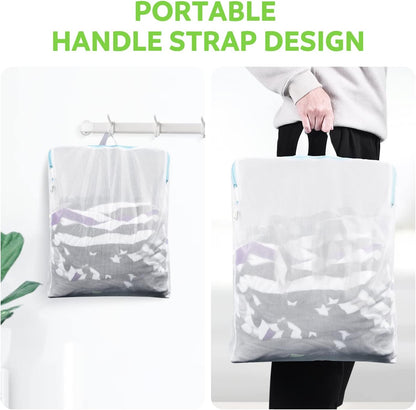 2Pcs Small Mesh Laundry Bags 10x12 Inch, Don't Drying, White | Delicates Lingerie Bags Mesh Wash Bags Hanging Laundry Bag Sock Bra Underwear Storage, Melting 140-176℉