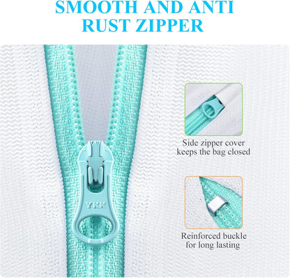 2Pcs Small Mesh Laundry Bags 10x12 Inch, Don't Drying, White | Delicates Lingerie Bags Mesh Wash Bags Hanging Laundry Bag Sock Bra Underwear Storage, Melting 140-176℉
