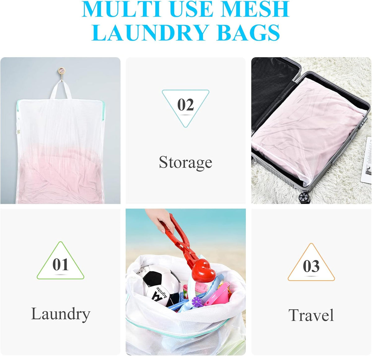 2Pcs Small Mesh Laundry Bags 10x12 Inch, Don't Drying, White | Delicates Lingerie Bags Mesh Wash Bags Hanging Laundry Bag Sock Bra Underwear Storage, Melting 140-176℉
