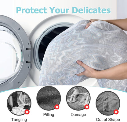 2Pcs Small Mesh Laundry Bags 10x12 Inch, Don't Drying, White | Delicates Lingerie Bags Mesh Wash Bags Hanging Laundry Bag Sock Bra Underwear Storage, Melting 140-176℉