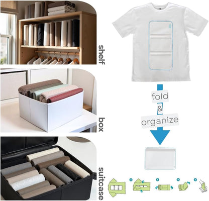 7 Pcs PLIIO Medium Filers, Foldable Clothes Organizer, Space-Saving Closet and Suitcase solution, Wrinkle-Free Storage Solution for Home and Travel, Wardrobe Organizer and Clothes Folder