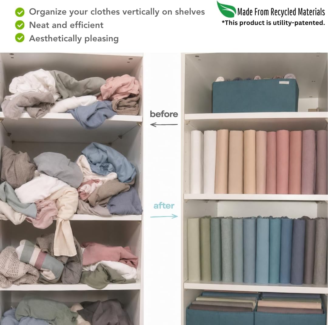 7 Pcs PLIIO Medium Filers, Foldable Clothes Organizer, Space-Saving Closet and Suitcase solution, Wrinkle-Free Storage Solution for Home and Travel, Wardrobe Organizer and Clothes Folder