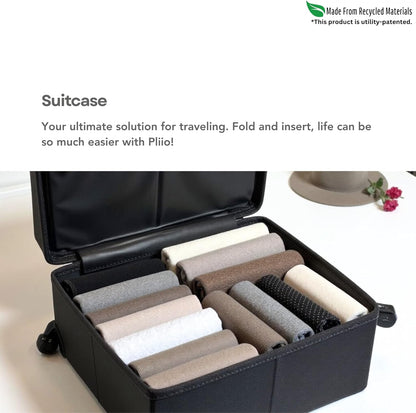 7 Pcs PLIIO Medium Filers, Foldable Clothes Organizer, Space-Saving Closet and Suitcase solution, Wrinkle-Free Storage Solution for Home and Travel, Wardrobe Organizer and Clothes Folder