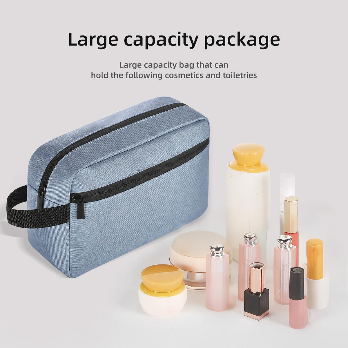 Travel Toiletry bag Toiletry bag for women men Hanging Cosmetic bag Travel accessories for Women Men (Black)