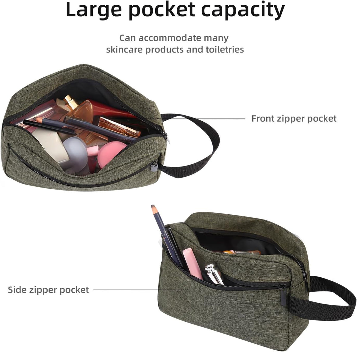Travel Toiletry bag Toiletry bag for women men Hanging Cosmetic bag Travel accessories for Women Men (Black)
