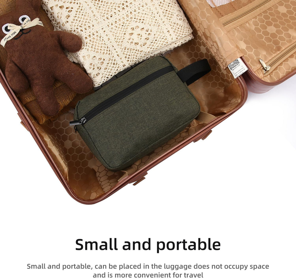 Travel Toiletry bag Toiletry bag for women men Hanging Cosmetic bag Travel accessories for Women Men (Black)
