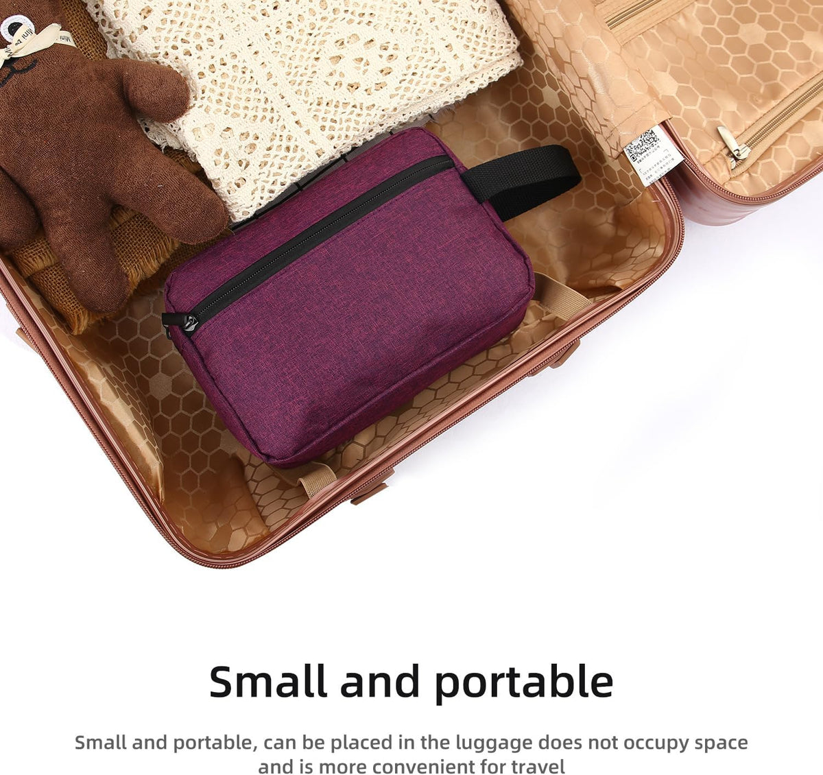 Travel Toiletry bag Toiletry bag for women men Hanging Cosmetic bag Travel accessories for Women Men (Black)
