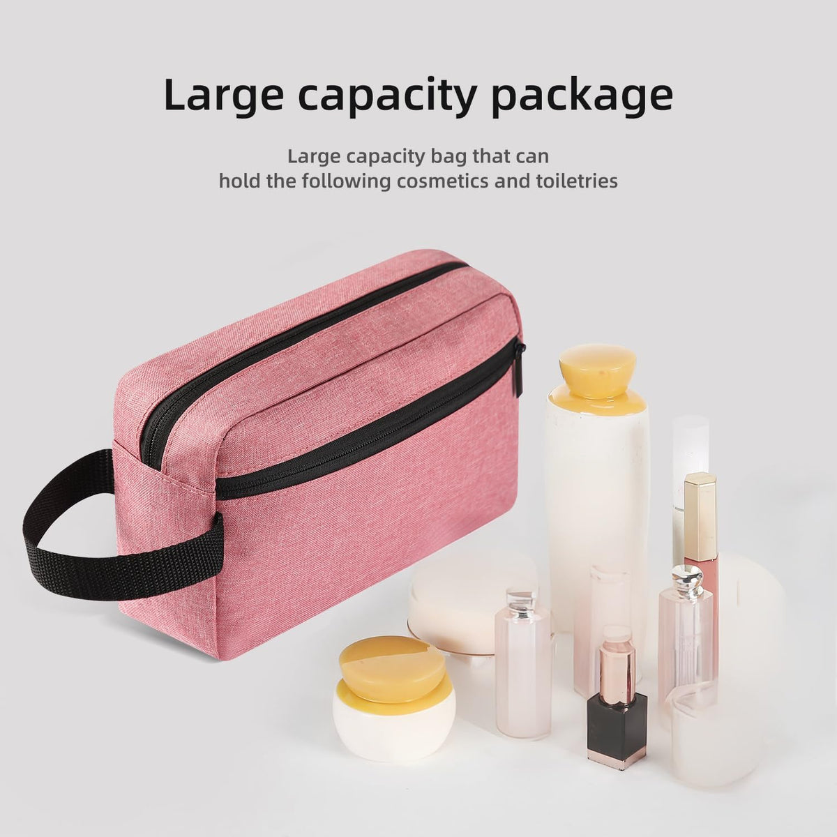 Travel Toiletry bag Toiletry bag for women men Hanging Cosmetic bag Travel accessories for Women Men (Black)