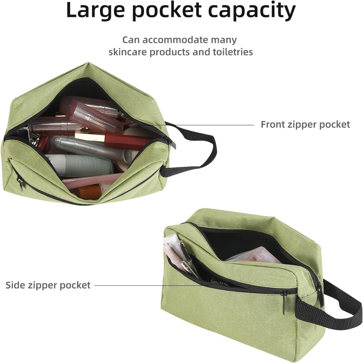 Travel Toiletry bag Toiletry bag for women men Hanging Cosmetic bag Travel accessories for Women Men (Black)