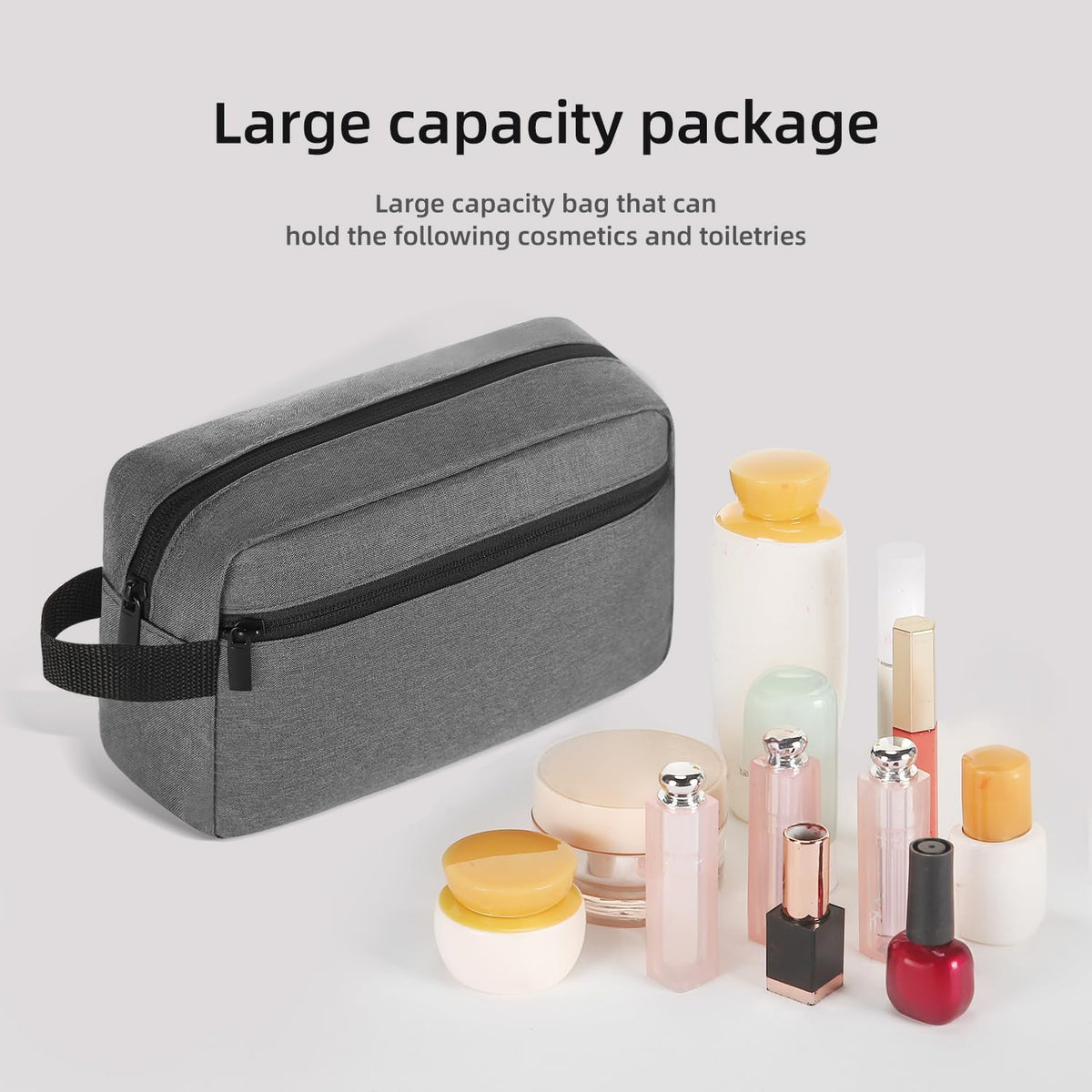 Travel Toiletry bag Toiletry bag for women men Hanging Cosmetic bag Travel accessories for Women Men (Black)