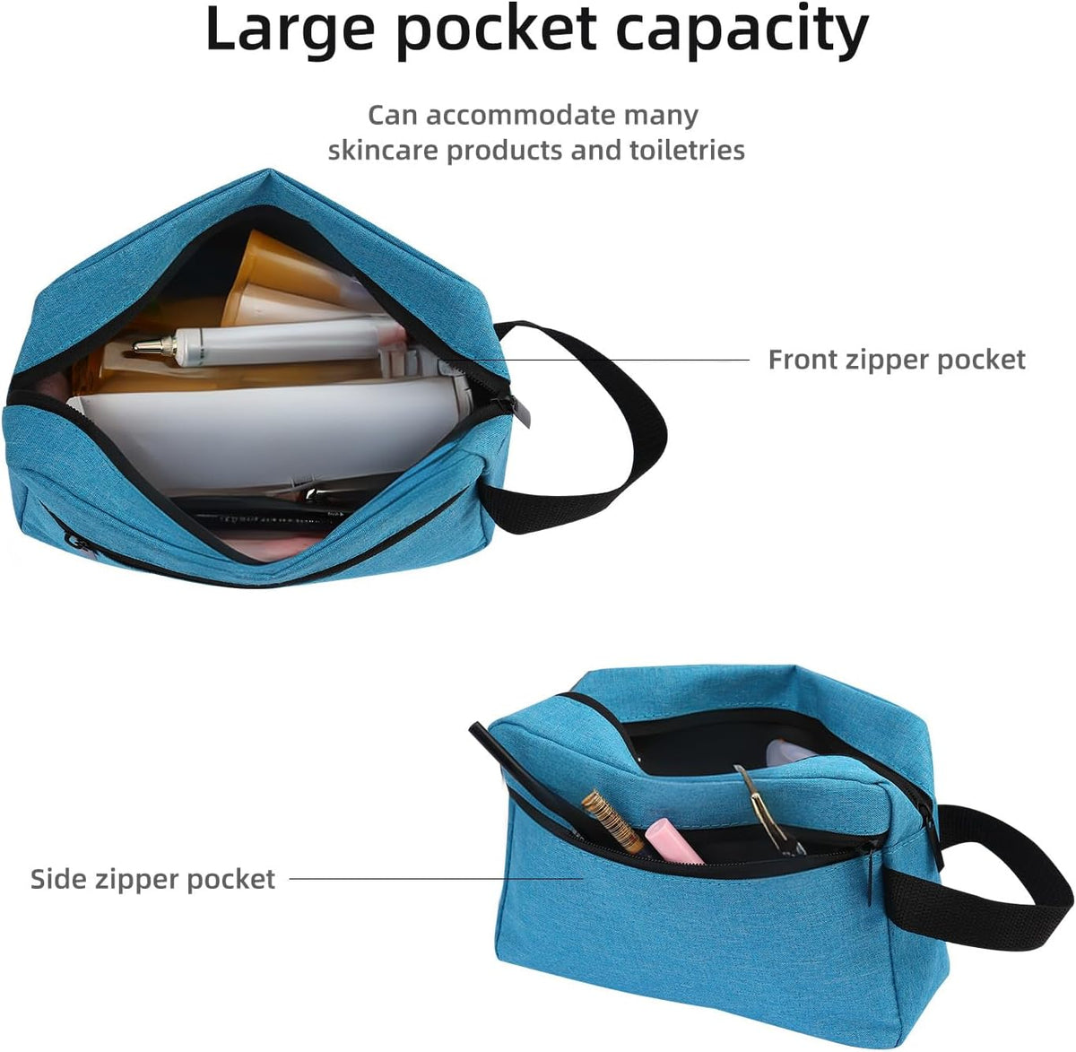 Travel Toiletry bag Toiletry bag for women men Hanging Cosmetic bag Travel accessories for Women Men (Black)