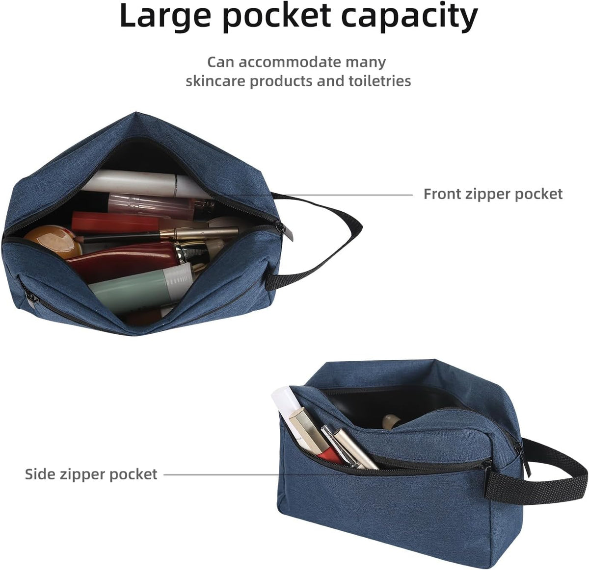 Travel Toiletry bag Toiletry bag for women men Hanging Cosmetic bag Travel accessories for Women Men (Black)