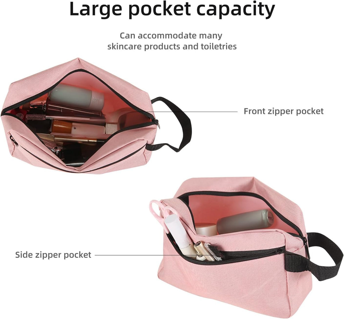 Travel Toiletry bag Toiletry bag for women men Hanging Cosmetic bag Travel accessories for Women Men (Black)