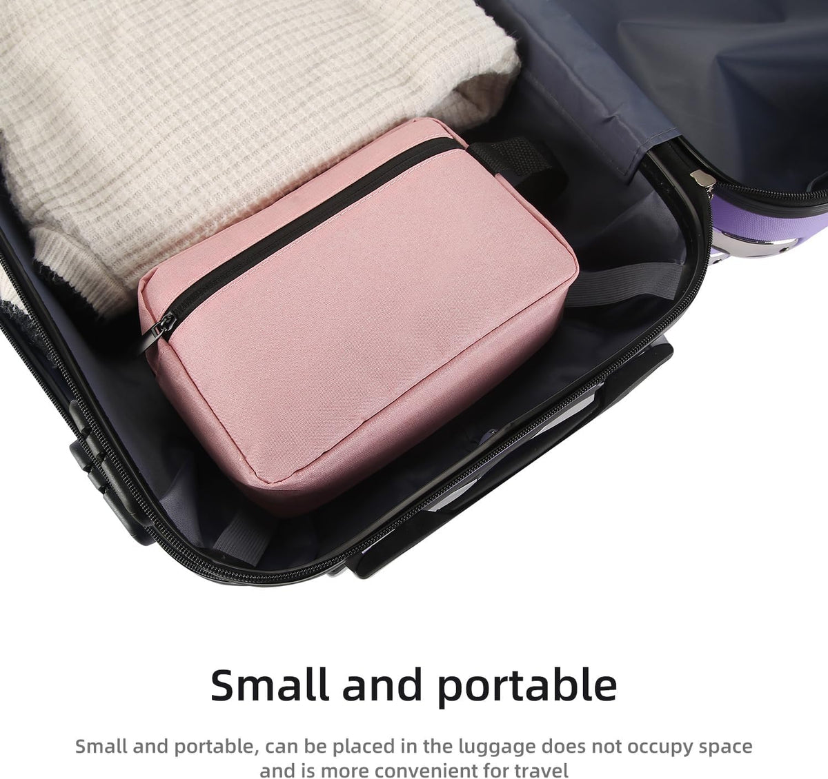 Travel Toiletry bag Toiletry bag for women men Hanging Cosmetic bag Travel accessories for Women Men (Black)