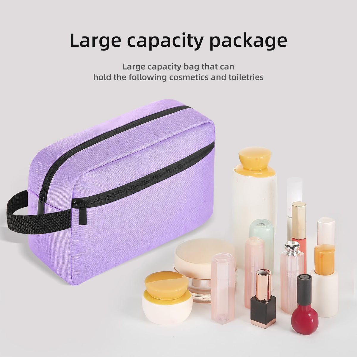 Travel Toiletry bag Toiletry bag for women men Hanging Cosmetic bag Travel accessories for Women Men (Black)