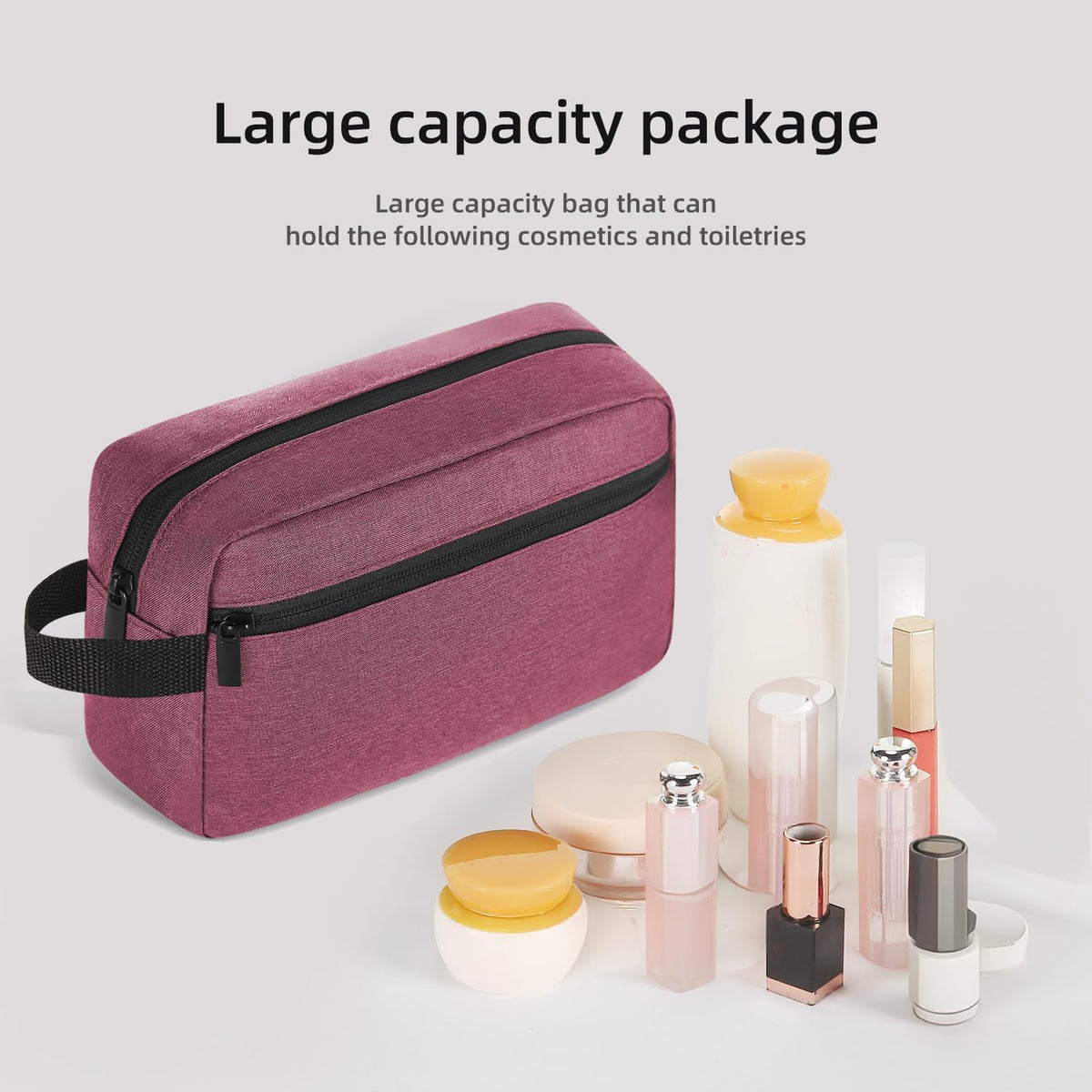 Travel Toiletry bag Toiletry bag for women men Hanging Cosmetic bag Travel accessories for Women Men (Black)