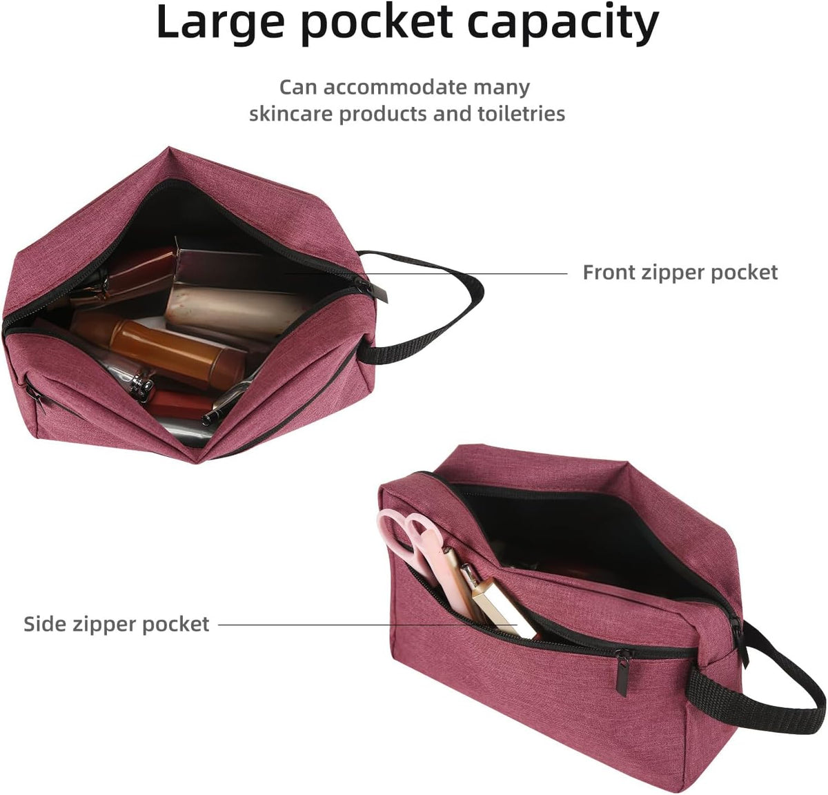 Travel Toiletry bag Toiletry bag for women men Hanging Cosmetic bag Travel accessories for Women Men (Black)