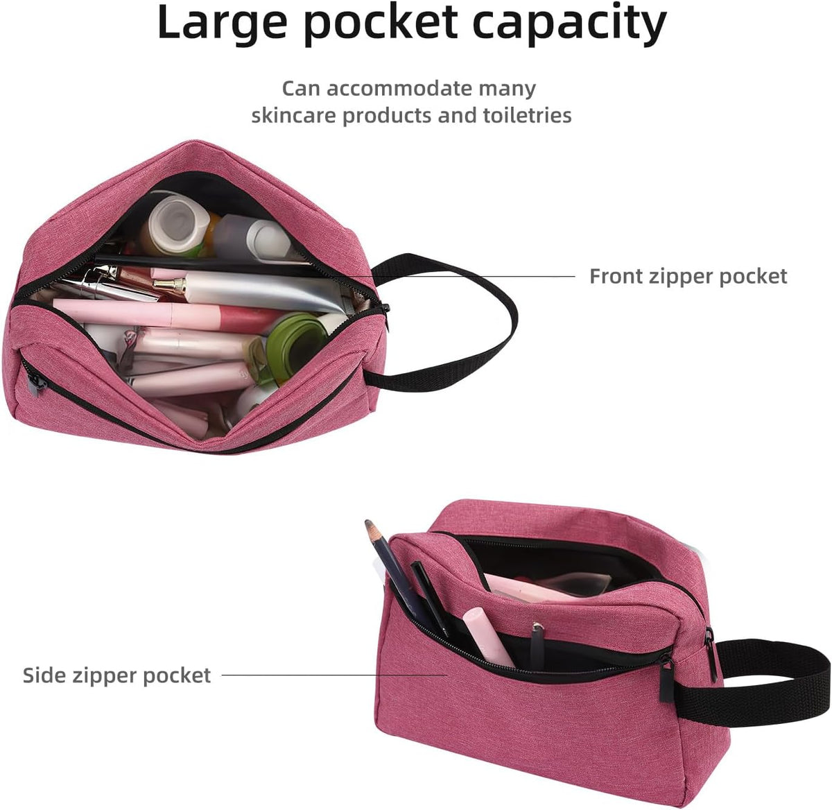 Travel Toiletry bag Toiletry bag for women men Hanging Cosmetic bag Travel accessories for Women Men (Black)