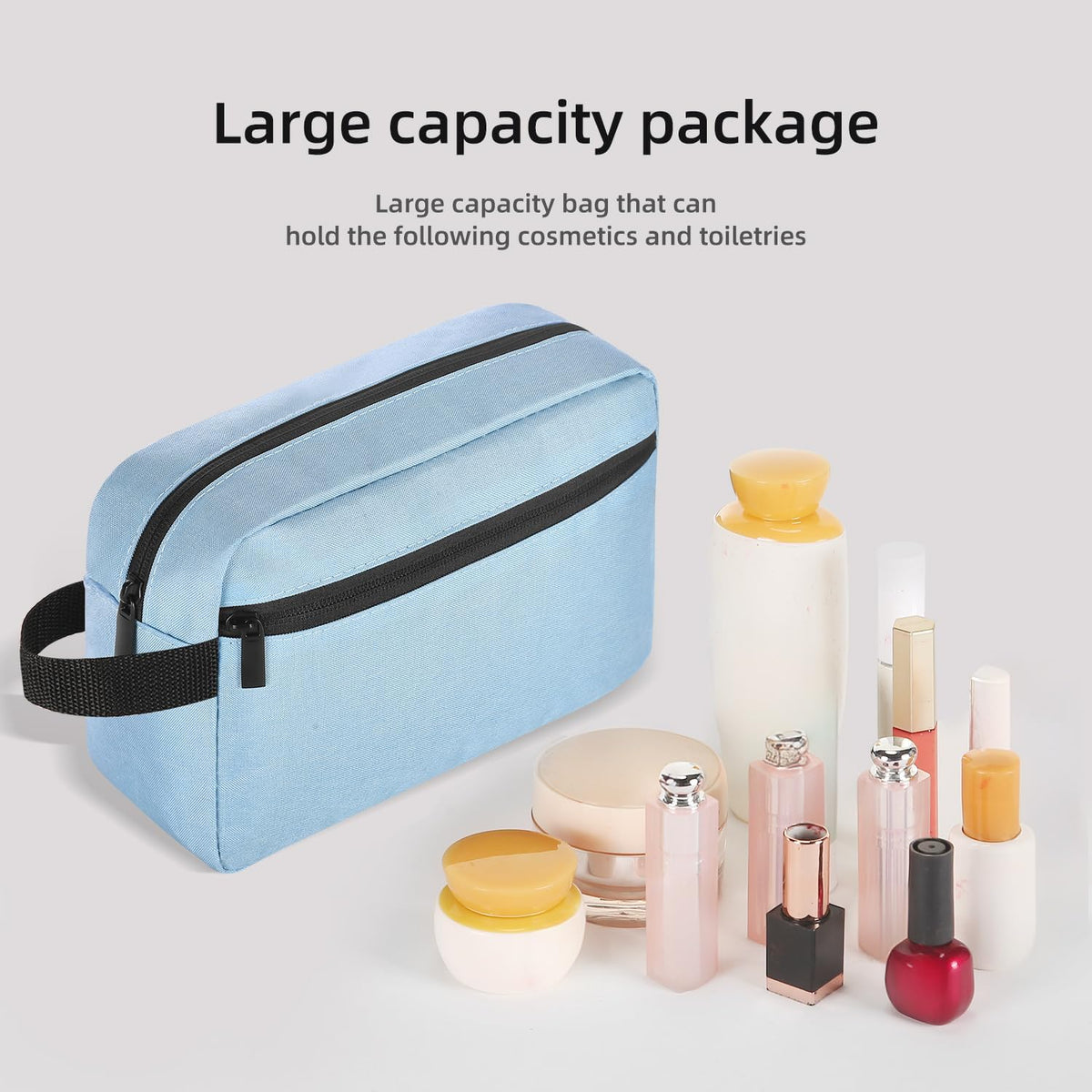 Travel Toiletry bag Toiletry bag for women men Hanging Cosmetic bag Travel accessories for Women Men (Black)