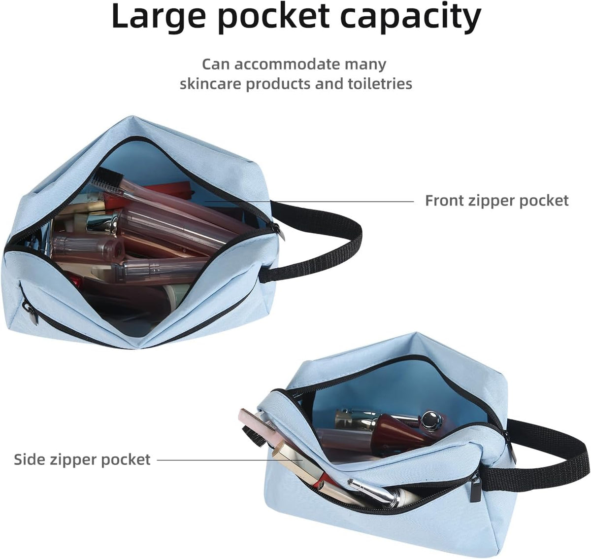 Travel Toiletry bag Toiletry bag for women men Hanging Cosmetic bag Travel accessories for Women Men (Black)