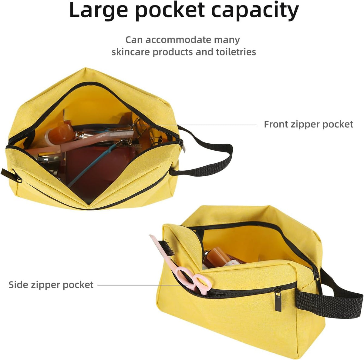 Travel Toiletry bag Toiletry bag for women men Hanging Cosmetic bag Travel accessories for Women Men (Black)