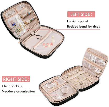 Travel Jewelry Organizer Case, Jewelry Travel Bags for Women, Large Capacity Travel Jewelry Case for Tangle-Free Earrings, Necklaces, Rings Storage, Travel Accessories,Teal