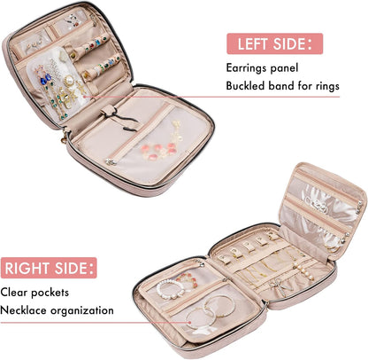 Travel Jewelry Organizer Case, Jewelry Travel Bags for Women, Large Capacity Travel Jewelry Case for Tangle-Free Earrings, Necklaces, Rings Storage, Travel Accessories,Teal