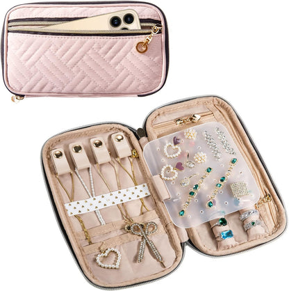 Travel Jewelry Organizer Case, Jewelry Travel Bags for Women, Large Capacity Travel Jewelry Case for Tangle-Free Earrings, Necklaces, Rings Storage, Travel Accessories,Teal